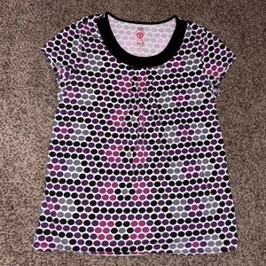 Y2K Purple and black polka dot babydoll top